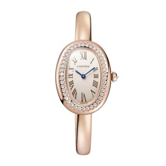 Cartier Baignoire Uhr Kleines Modell Größe 16 Quarzwerk Roségoldgehäuse WJBA0042