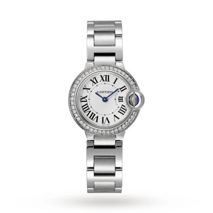 Cartier Ballon Bleu De Cartier Uhr 28mm Quarzwerk Stahl Diamanten W4BB0015