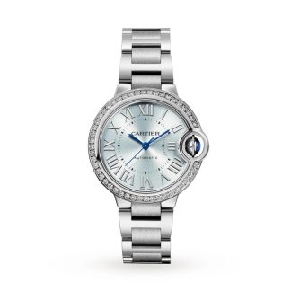 Cartier Ballon Bleu De Cartier Uhr 33mm Automatikwerk Stahl Diamanten W4BB0028