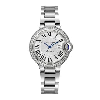 Cartier Ballon Bleu De Cartier Uhr 33mm mechanisches Uhrwerk mit automatischem Aufzug Stahl Diamanten W4BB0023