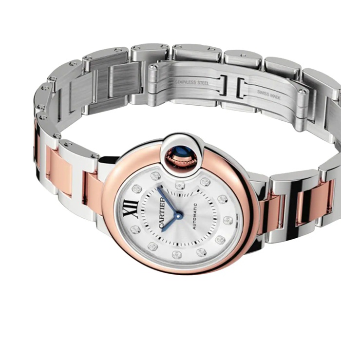Cartier Ballon Bleu De Cartier Uhr 33mm mechanisches Uhrwerk mit automatischem Aufzug Stahl Rose Gold W3BB0021 – Bild 2