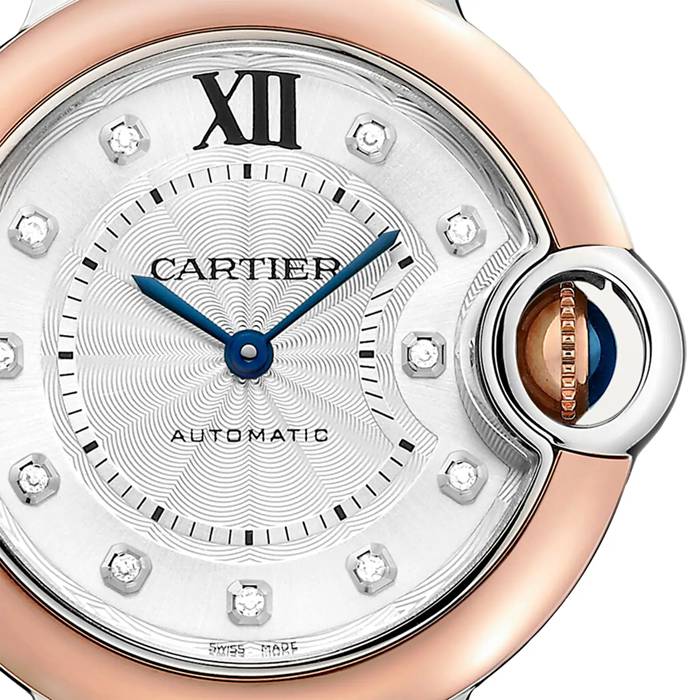 Cartier Ballon Bleu De Cartier Uhr 33mm mechanisches Uhrwerk mit automatischem Aufzug Stahl Rose Gold W3BB0021 – Bild 3