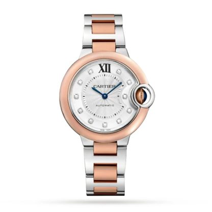 Cartier Ballon Bleu De Cartier Uhr 33mm mechanisches Uhrwerk mit automatischem Aufzug Stahl Rose Gold W3BB0021