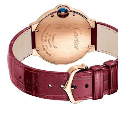 Cartier Ballon Bleu De Cartier Uhr 36mm Automatik mechanisches Uhrwerk Rose Gold Diamanten Leder WJBB0081 – Bild 3