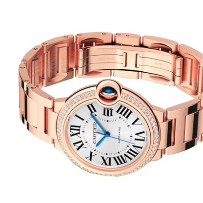 Cartier Ballon Bleu De Cartier Uhr 36mm mechanisches Uhrwerk mit automatischem Aufzug Rose Gold Diamanten WJBB0064 – Bild 5