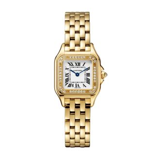 Cartier Panthere De Cartier Uhr Kleines Modell Quarzwerk Gelbgold Diamanten WJPN0048