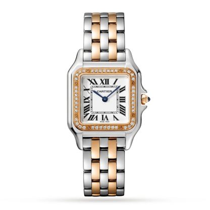 Cartier Panthère De Cartier Uhr Medium Modell Quarzwerk Rose Gold Stahl Diamanten W3PN0010