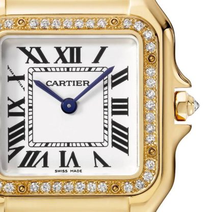 Cartier Panthère De Cartier Uhr Mittleres Modell Quarzwerk Gelbgold Diamanten WJPN0016 – Bild 2