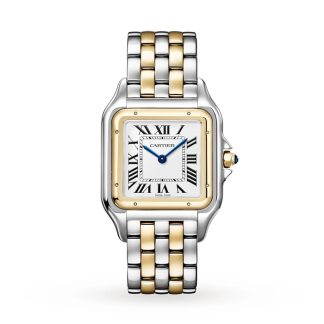 Cartier Panthère De Cartier Uhr großes Modell Quarzwerk Gelbgold Stahl W2PN0016