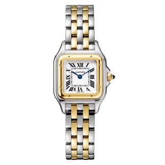 Cartier Panthere De Cartier Uhr kleines Modell Quarzwerk Gelbgold Stahl W2PN0018