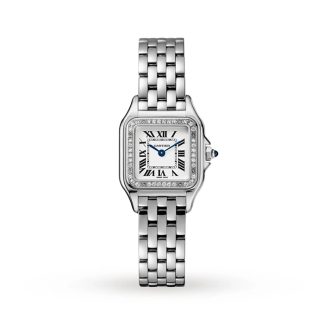 Cartier Panthère De Cartier Uhr kleines Modell Quarzwerk Stahl Diamanten W4PN0007