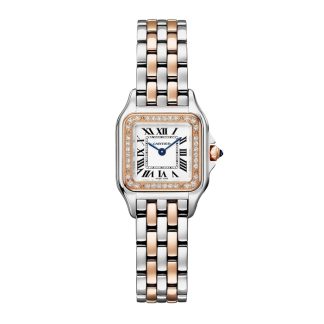 Cartier Panthere de Cartier Uhr kleines Modell Quarzwerk Gehäuse aus Roségold und Stahl W3PN0014