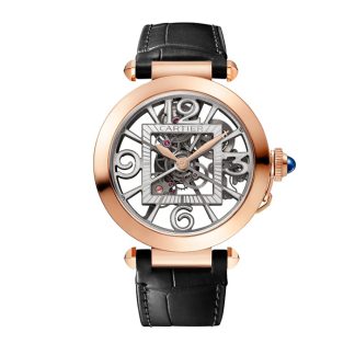 Cartier Pasha De Cartier Uhr 41 mm Skelett mechanisches Uhrwerk mit automatischem Aufzug Kaliber 9624 MC Rose Gold WHPA0018