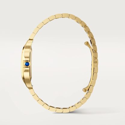 Cartier Santos De Cartier Kleines Modell Quarzwerk Gelbgold WGSA0107 – Bild 3