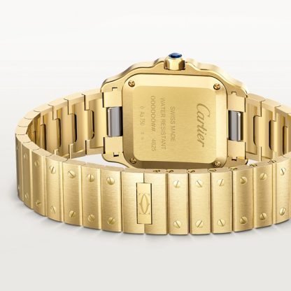 Cartier Santos De Cartier Kleines Modell Quarzwerk Gelbgold WGSA0107 – Bild 4