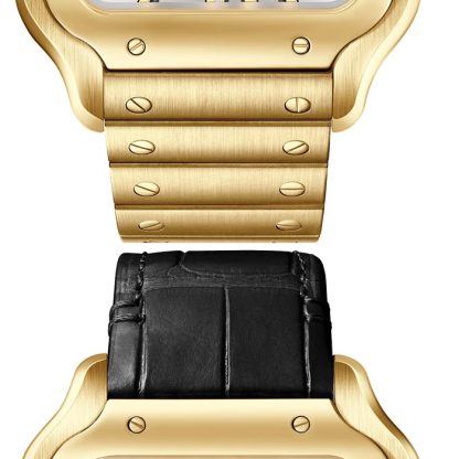 Cartier Santos De Cartier Skelett Uhr großes Modell Skelett mechanisches Uhrwerk mit Handaufzug 9612 MC Gelbgold WHSA0042 – Bild 4