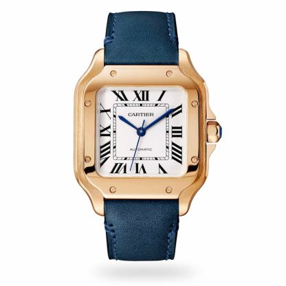 Cartier Santos De Cartier Uhr Medium Modell Automatikwerk Rose Gold 2 austauschbare Lederarmbänder WGSA0028 – Bild 2