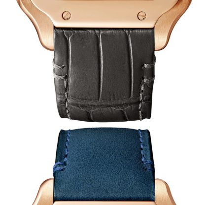 Cartier Santos De Cartier Uhr Medium Modell Automatikwerk Rose Gold 2 austauschbare Lederarmbänder WGSA0028 – Bild 5