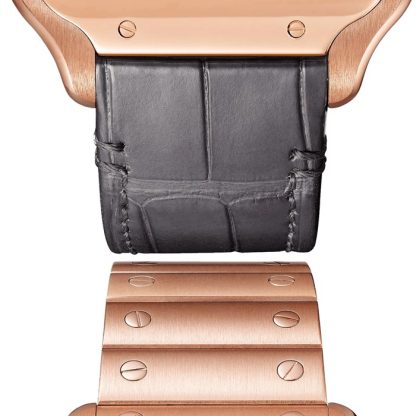 Cartier Santos De Cartier Uhr großes Modell Handaufzug Rose Gold WHSA0016 – Bild 2