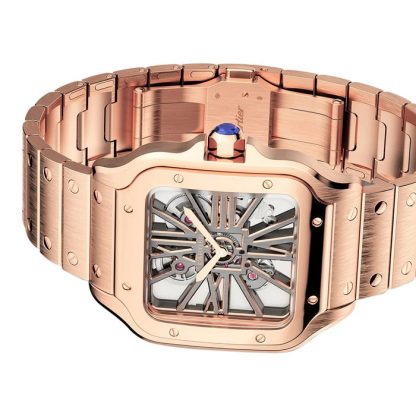Cartier Santos De Cartier Uhr großes Modell Handaufzug Rose Gold WHSA0016 – Bild 5