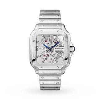 Cartier Santos De Cartier Uhr großes Modell Handaufzug mechanisches Uhrwerk Stahl WHSA0015
