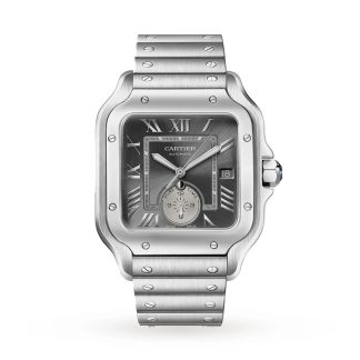 Cartier Santos De Cartier Uhr großes Modell mechanisches Uhrwerk mit automatischem Aufzug Stahl WSSA0076