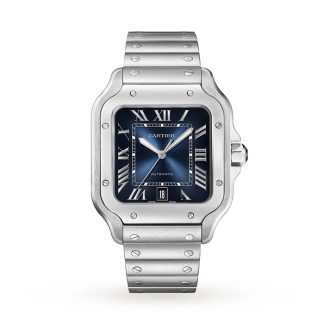 Cartier Santos De Cartier Uhr großes Modell mit automatischem Aufzug Stahlgehäuse WSSA0071