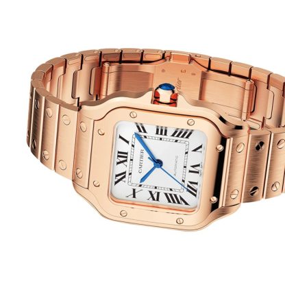 Cartier Santos De Cartier Uhr mittleres Modell mechanisches Uhrwerk mit automatischem Aufzug WGSA0031 – Bild 4