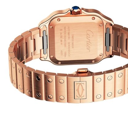 Cartier Santos De Cartier Uhr mittleres Modell mechanisches Uhrwerk mit automatischem Aufzug WGSA0031 – Bild 5