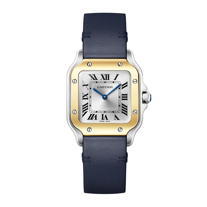 Cartier Santos De Cartier kleines Modell Quarz Gelbgold Stahl W2SA0033 – Bild 2
