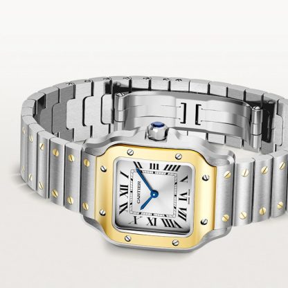 Cartier Santos De Cartier kleines Modell Quarz Gelbgold Stahl W2SA0033 – Bild 5