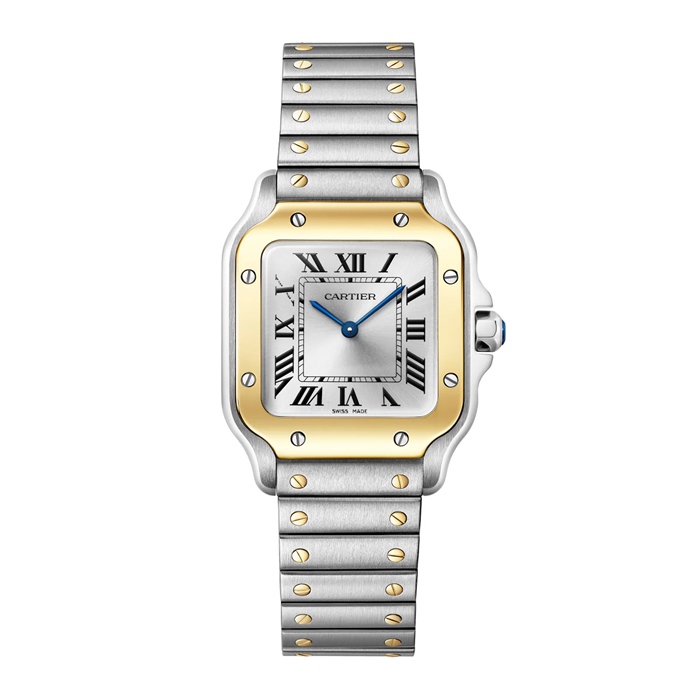 Cartier Santos De Cartier kleines Modell Quarz Gelbgold Stahl W2SA0033