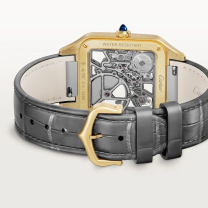 Cartier Santos-Dumont Micro-Rotor Skelett Uhr Großes Modell Mechanisches Uhrwerk mit Automatikaufzug 18K Gelbgold Gehäuse WHSA0043 – Bild 4