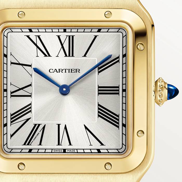 Cartier Santos Dumont Uhr Extra-Large Modell Handaufzug Gelbgold WGSA0108 – Bild 2