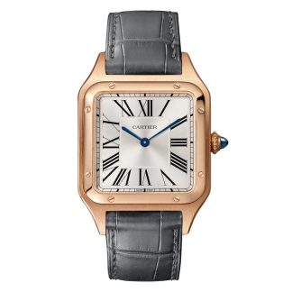 Cartier Santos-Dumont Uhr großes Modell Quarzwerk Rose Gold Leder WGSA0021