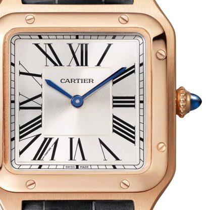 Cartier Santos-Dumont Uhr kleines Modell Quarzwerk Rose Gold Leder WGSA0022 – Bild 3