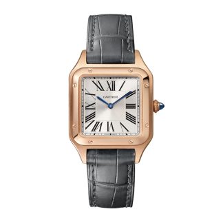 Cartier Santos-Dumont Uhr kleines Modell Quarzwerk Rose Gold Leder WGSA0022