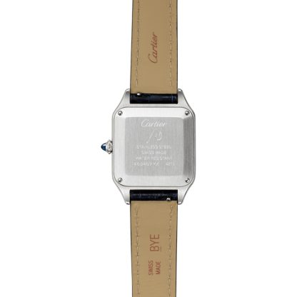 Cartier Santos-Dumont Uhr kleines Modell Quarzwerk Stahl Leder WSSA0023 – Bild 2