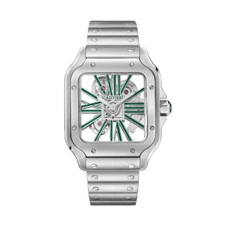 Cartier Santos Uhr Skelett großes Modell Manufaktur mechanisches Uhrwerk mit Handaufzug WHSA0028
