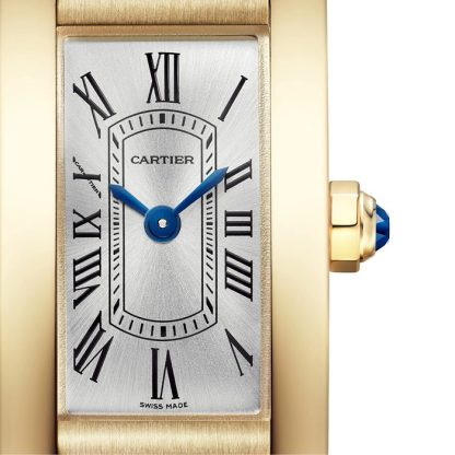 Cartier Tank Américaine Uhr Mini Modell Quarzwerk Gelbgold WGTA0353 – Bild 2