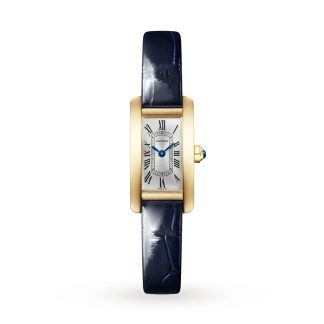 Cartier Tank Américaine Uhr Mini Modell Quarzwerk Gelbgold WGTA0353