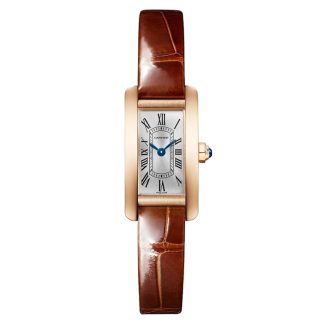 Cartier Tank Americaine Uhr Mini Modell Quarzwerk Rose Gold Gehäuse WGTA0341