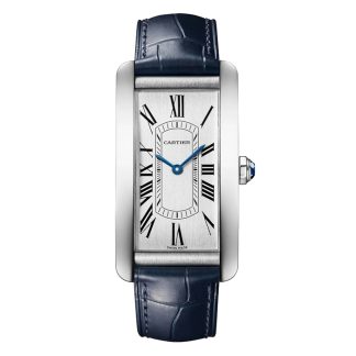 Cartier Tank Américaine Uhr großes Modell Automatikuhrwerk Stahl Leder WSTA0083