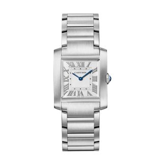 Cartier Tank Française Uhr Medium Modell Quarz-Uhrwerk Stahl WSTA0074