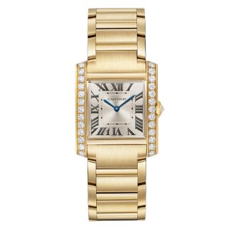 Cartier Tank Francaise Uhr Mittleres Modell Quarzwerk 18K Gelbgold Gehäuse WJTA0061