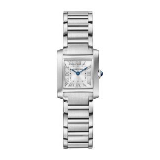 Cartier Tank Française Uhr kleines Modell Quarz-Uhrwerk Stahl WSTA0065