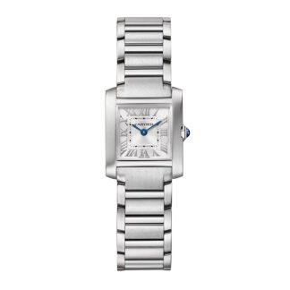 Cartier Tank Française Uhr kleines Modell Quarz-Uhrwerk Stahl WSTA0129