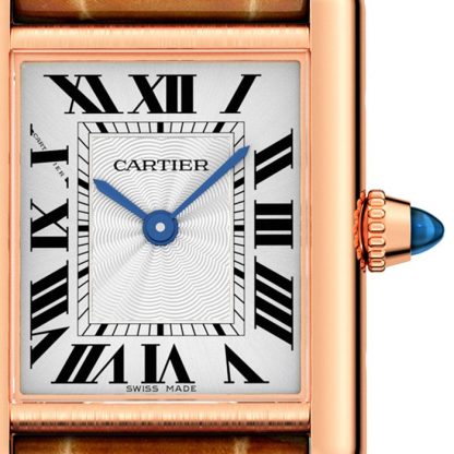 Cartier Tank Louis Cartier Uhr kleines Modell Handaufzug mechanisches Uhrwerk Rose Gold Leder WGTA0010 – Bild 3