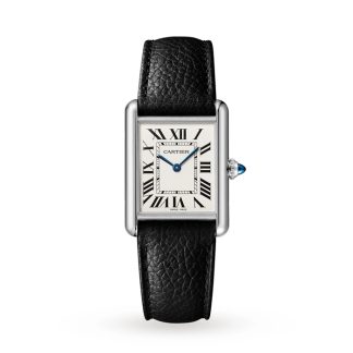 Cartier Tank Must Großes Modell Quarzwerk Stahl Leder WSTA0041