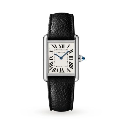 Cartier Tank Must Großes Modell Quarzwerk Stahl Leder WSTA0041